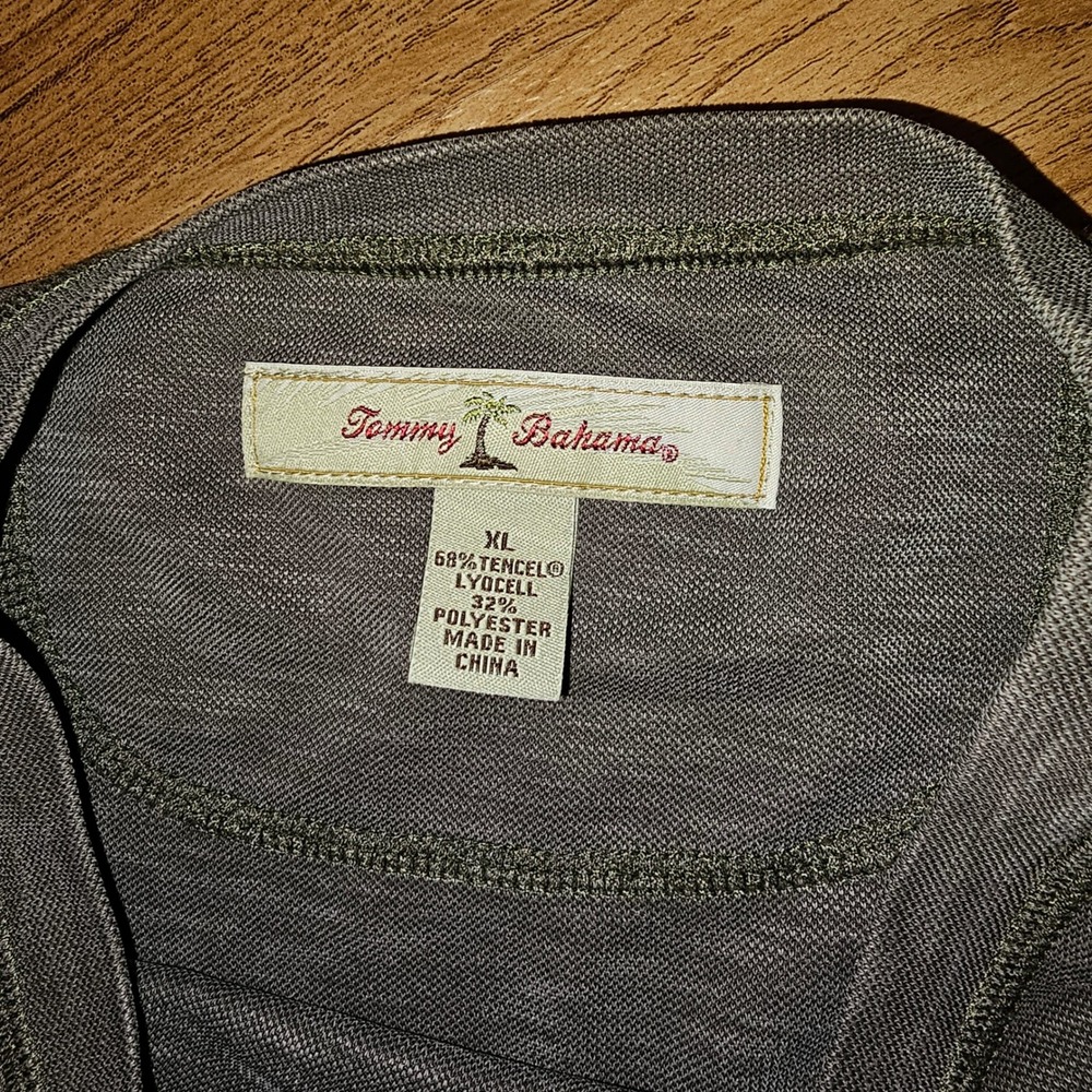 Tommy Bahama Mens short Sleeve T-Shirt Olive Green Slub Knit Crewneck Tee Large - Picture 5 of 8